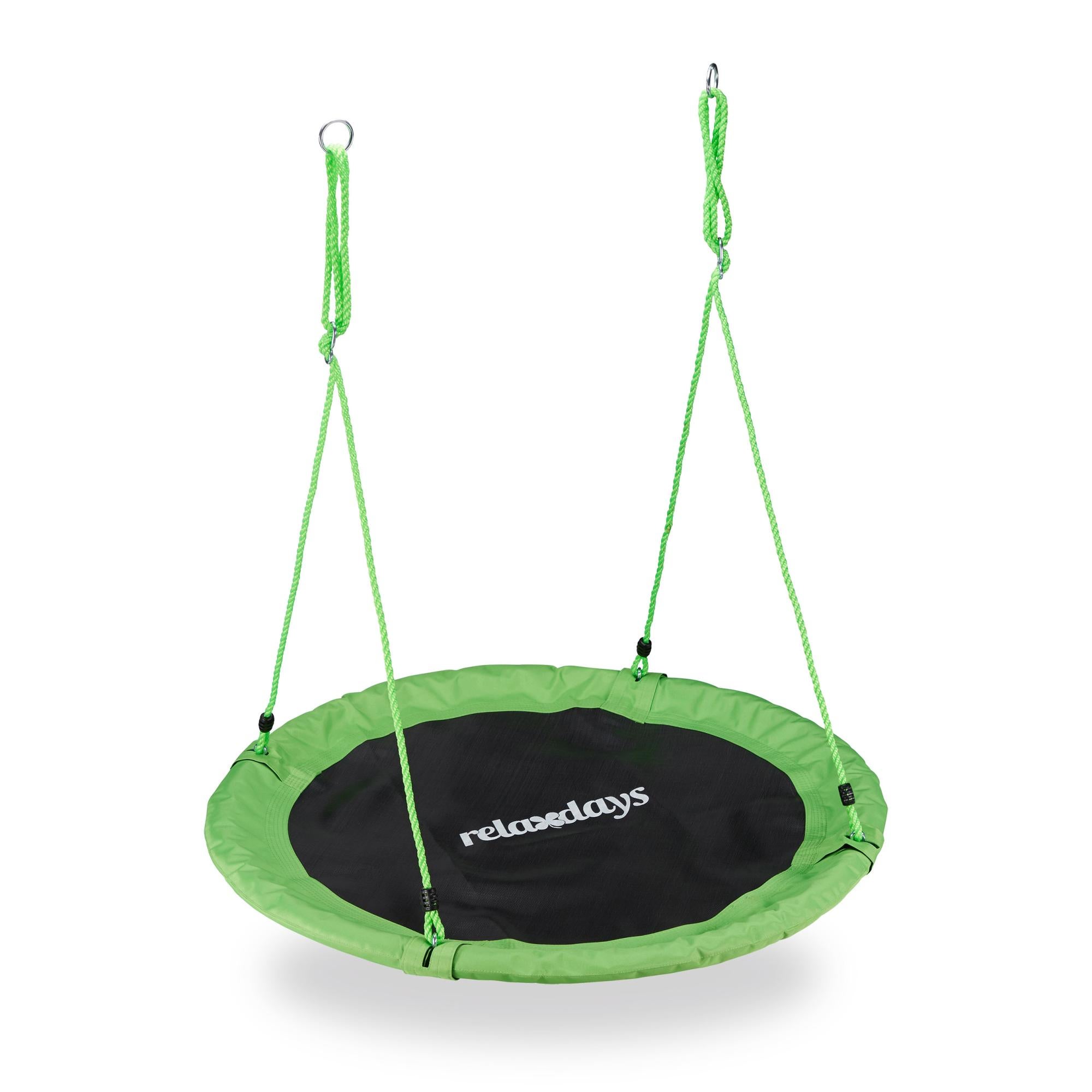 Relaxdays Altalena A Nido 90 Cm Blu - Dondolo Da Giardino Per Bambini E Adulti Regolabile Fino A 100 Kg