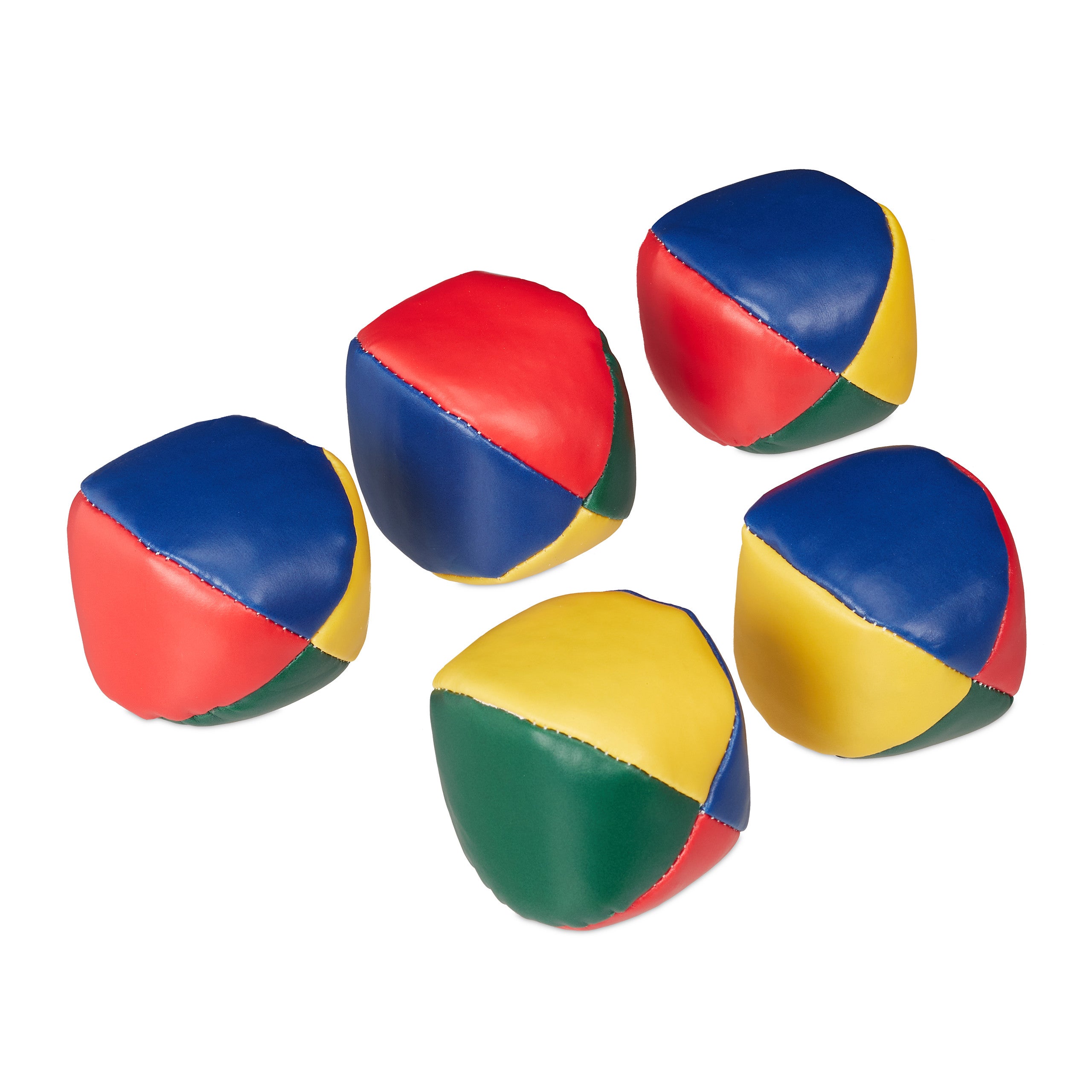 relaxdays Lot de 3 Balle de jonglage, Professionnels et Amateurs, Enfants,  Set Pratique, Ø 6 cm, coloré Adulte Unisexe, Jaune/Vert/Bleu/Rouge