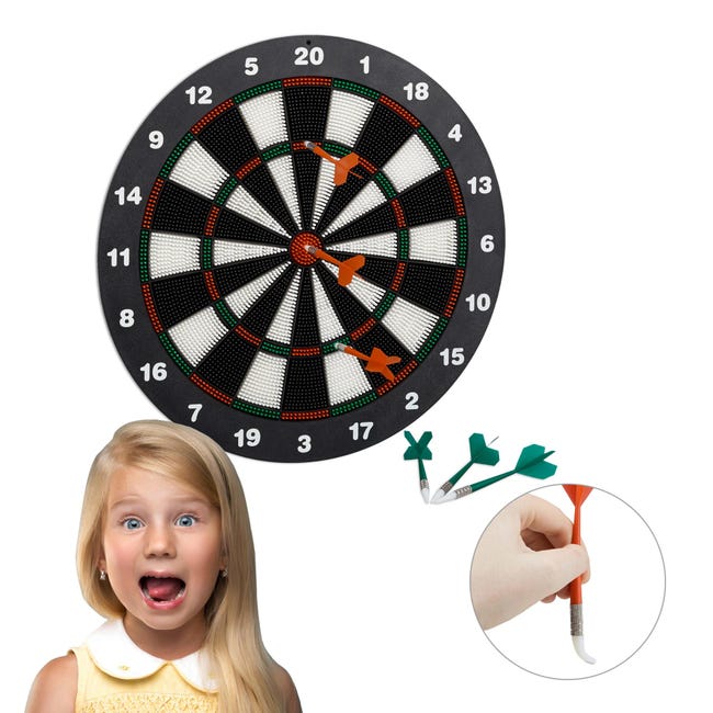 Gioco Di Freccette Con Bersaglio Morbido 30cm - Per Bambini, Include 6 Freccette E 6 Palline Appiccicose - Foto 2