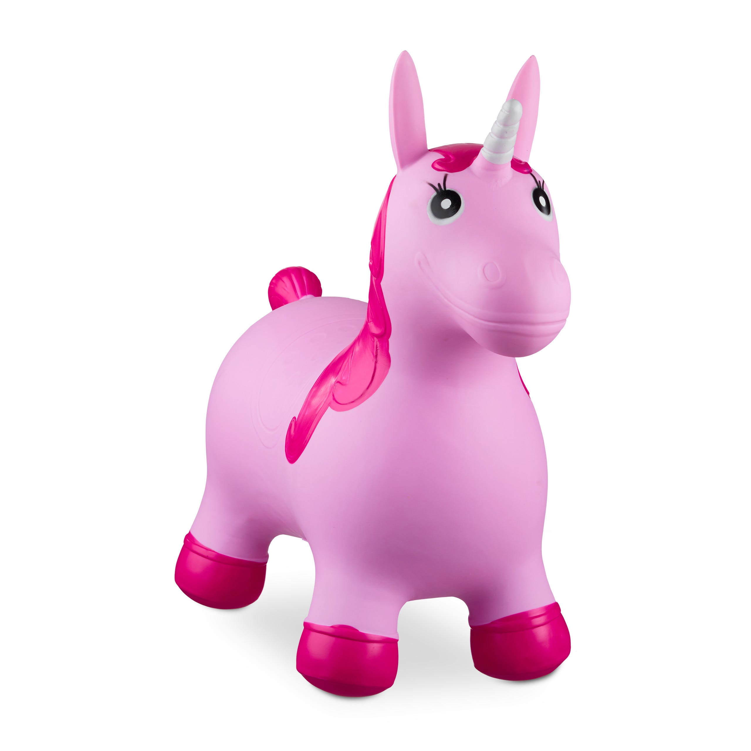 Relaxdays Licorne ballon sauteur cheval avec pompe gonflable jouet jeux enfant  animaux 50 kg sans BPA, rose