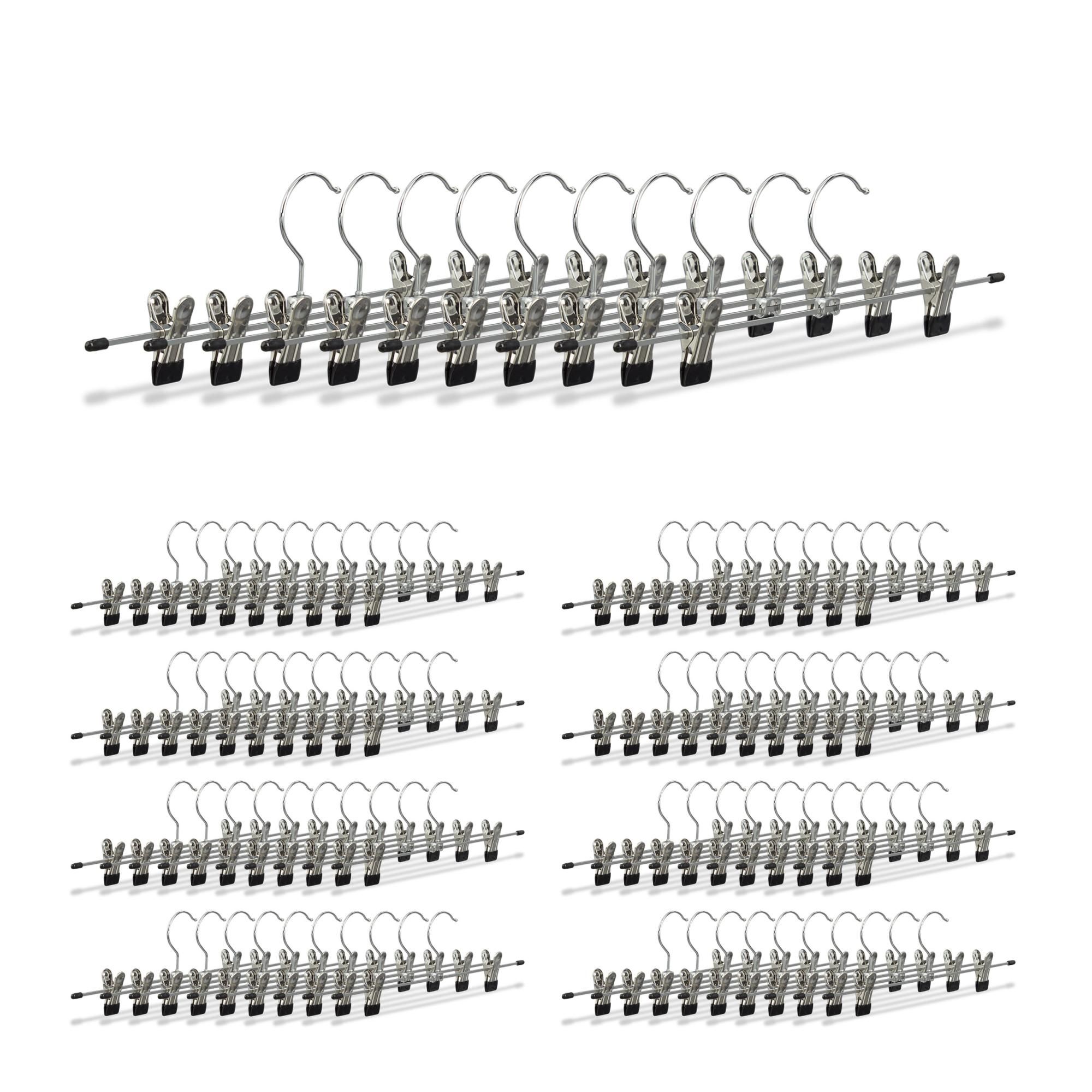 90x Cintres pantalon en m tal avec pinces caoutchouc pour jupes