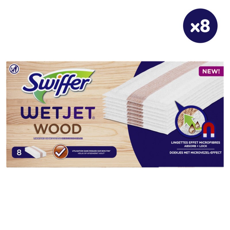 2PCS Lingettes Reutilisable pour Swiffer WetJet Wood, Lingette