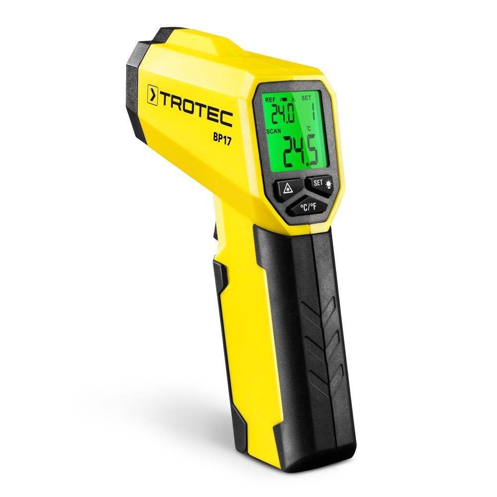 Thermomètre infrarouge jaune, pistolet de température laser
