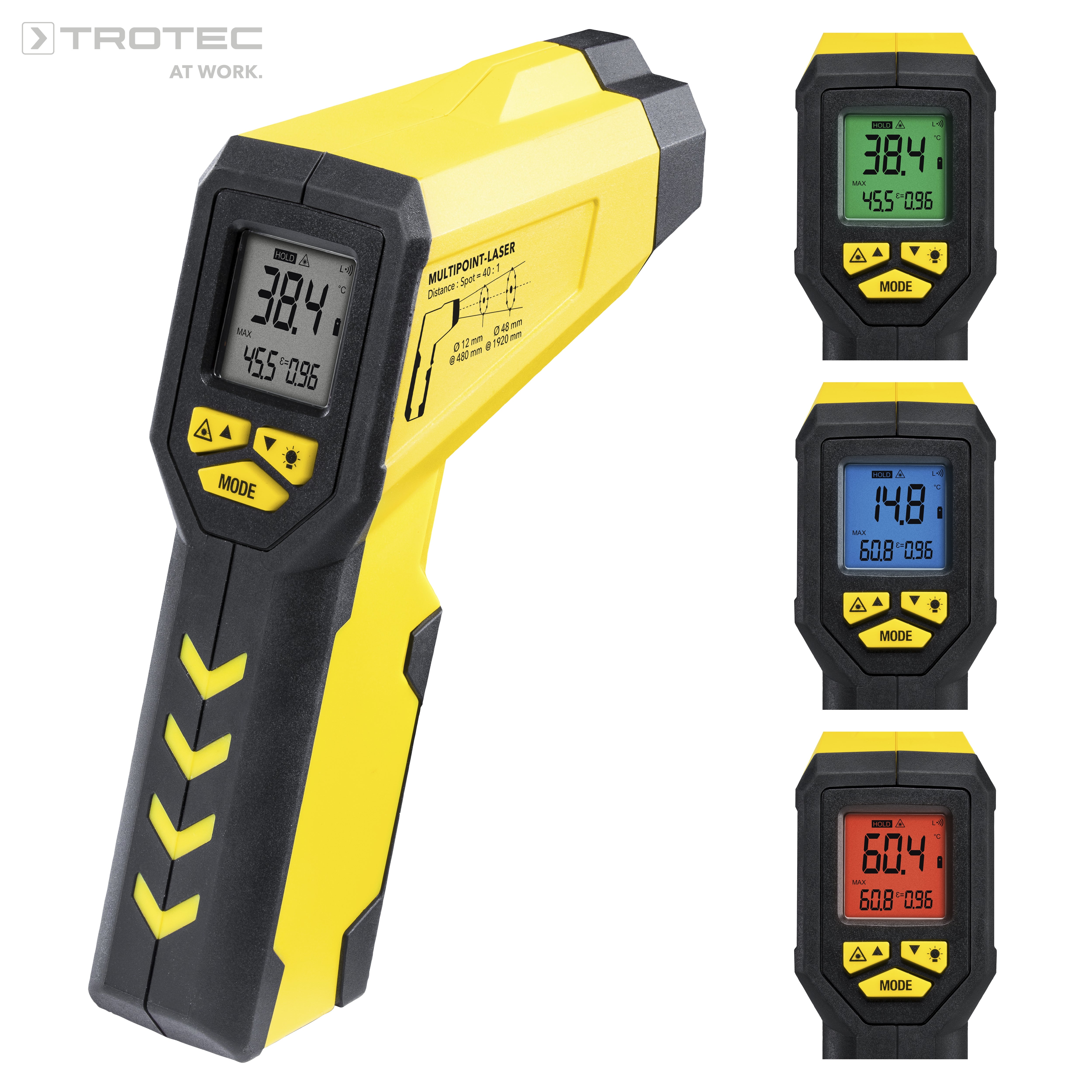 Trotec Thermomètre Infrarouge / Pyromètre Tp7 À Laser Multipoints  température sans contact