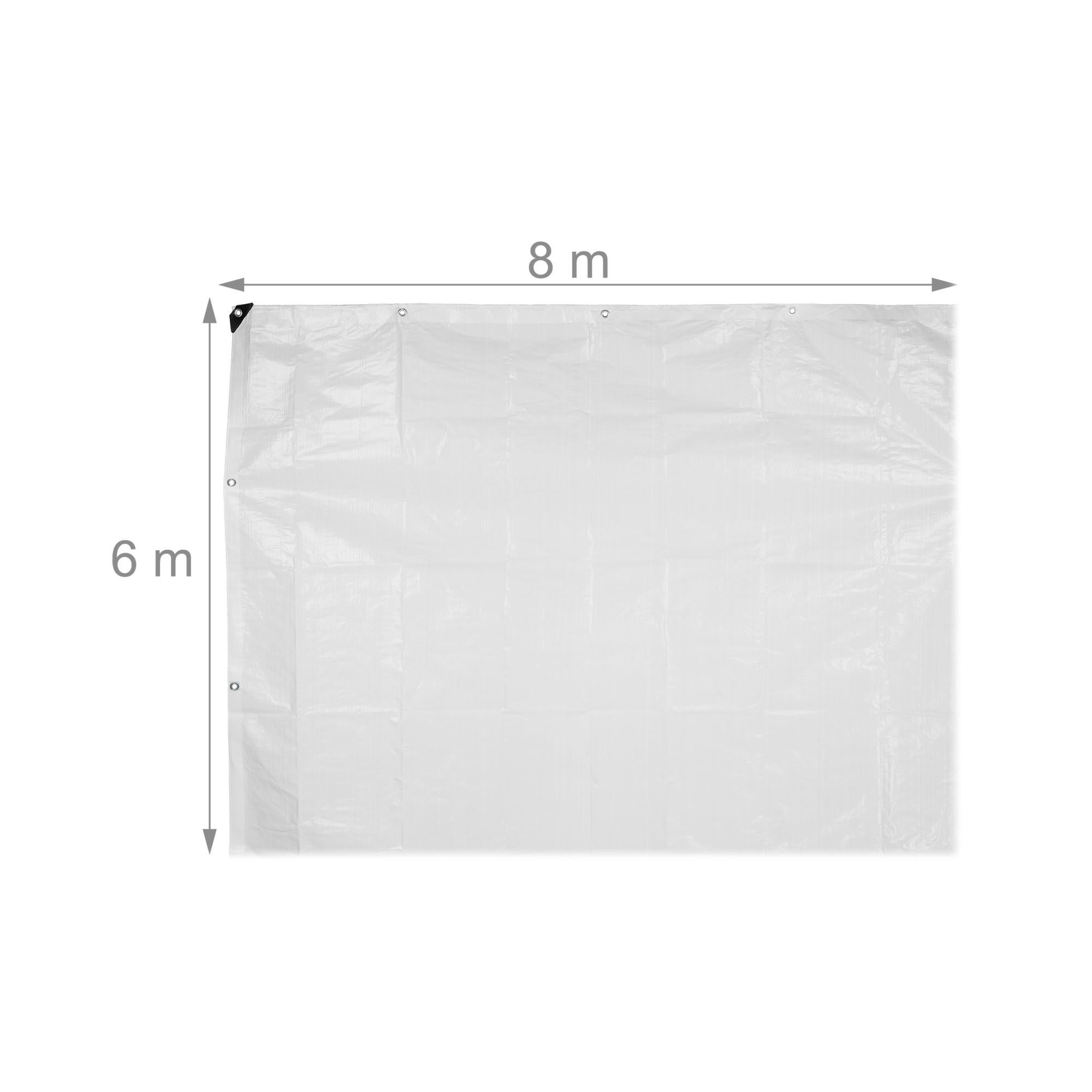 étanche Protection en PE Couverture avec œillets Relaxdays Bâche 120g/m² Blanc indéchirable 2 x 3 m