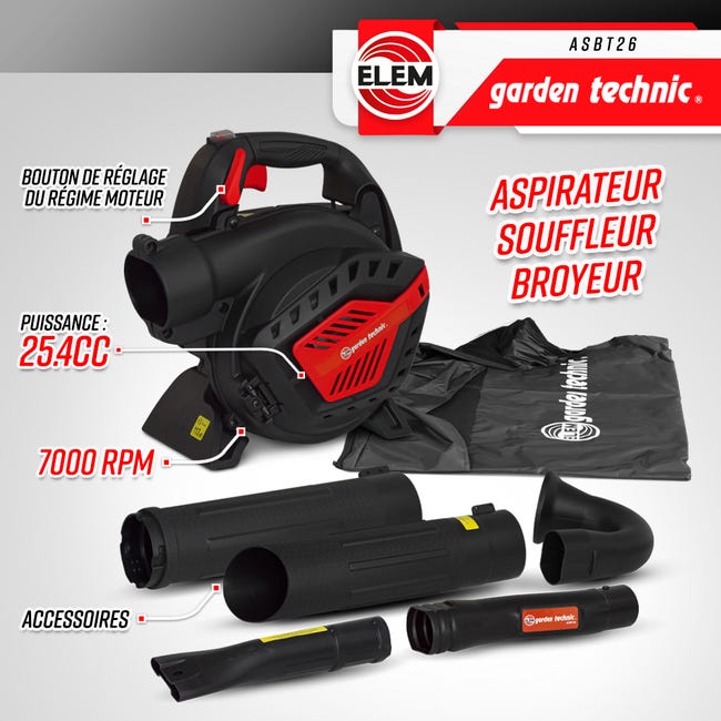 Souffleur aspirateur broyeur thermique professionnel 3 en 1 FUXTEC  FX-LBS126P