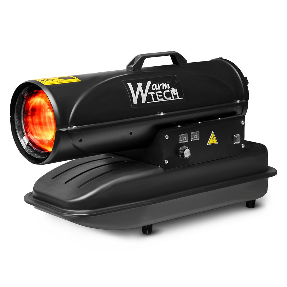 Canon à chaleur fioul 20kW portable à combustion directe et thermostat  intégré MW-Tools WD70