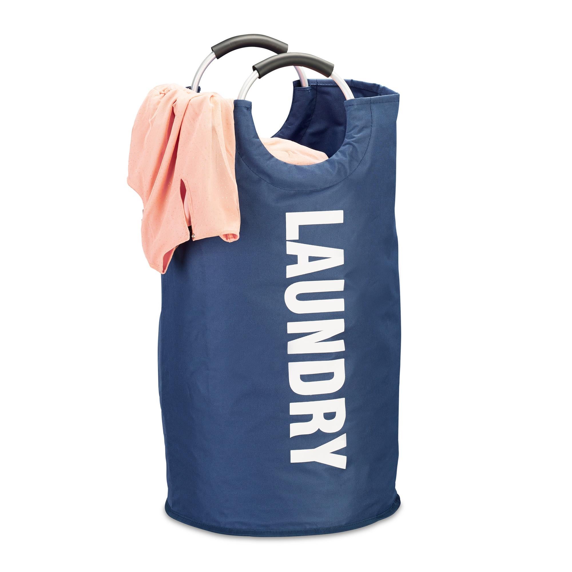 2 Sacchi Portabiancheria In Nylon 85L | Cesti Biancheria Con Manici E Fondo Quadrato | Borse Multiuso Grigio/Nero Per Viaggio E Campeggio | Contenitori Per Vestiti