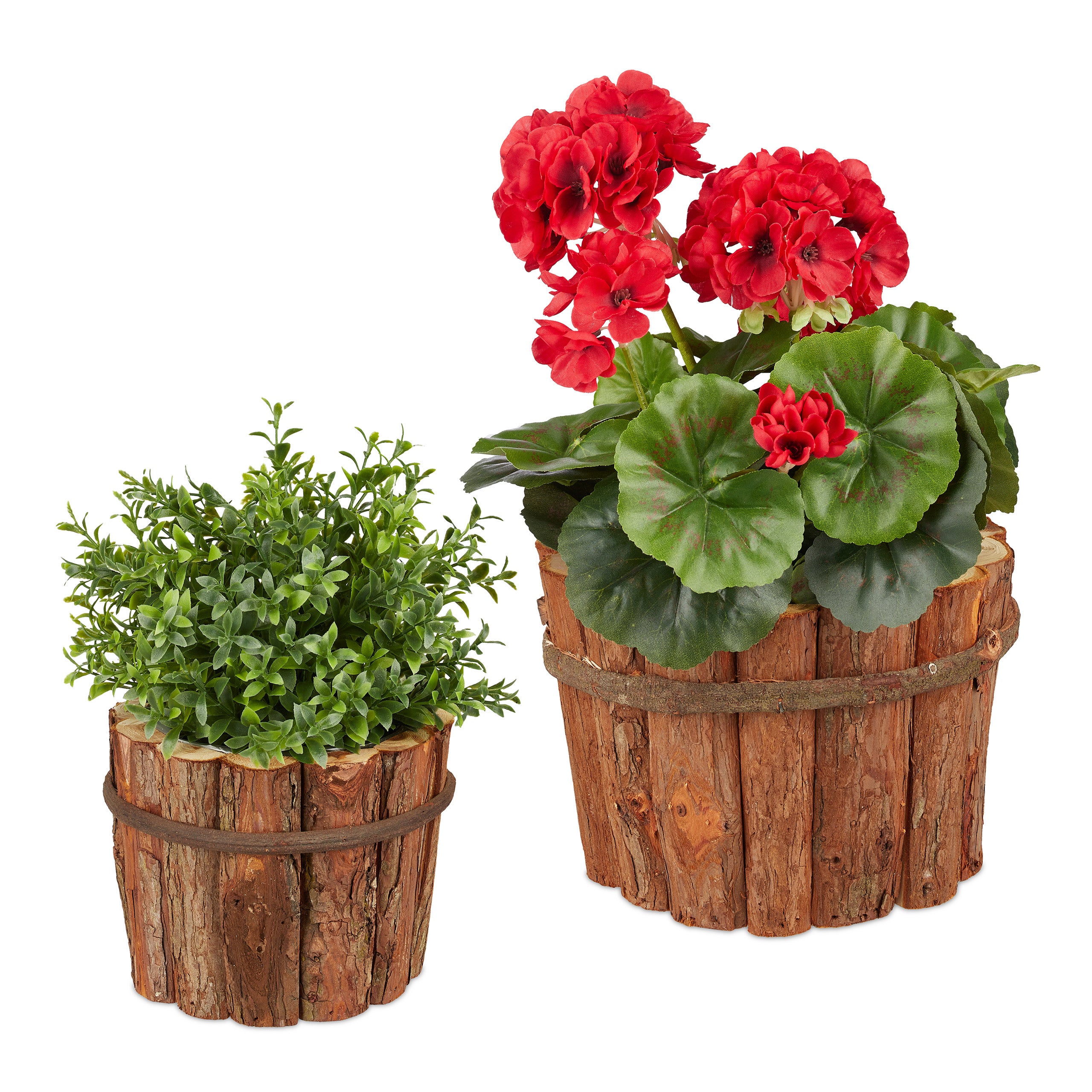 Relaxdays Pot de fleurs avec réservoir d'eau, set de 2, HxD 67x28,5 cm,  extérieur & intérieur, pot de fleurs suspendu, plastique, blanc