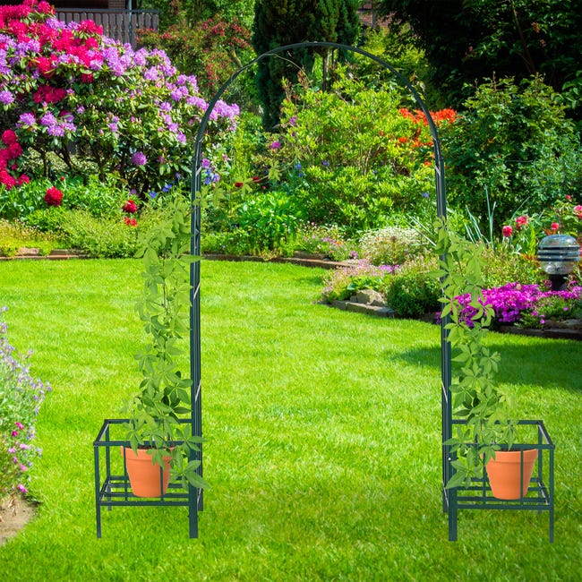 Arco da giardino per piante rampicanti di colore verde scuro in ferro Vida  XL
