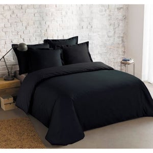 Pack parure de couette 220 x 240 cm Stormi + drap housse (140) Noir