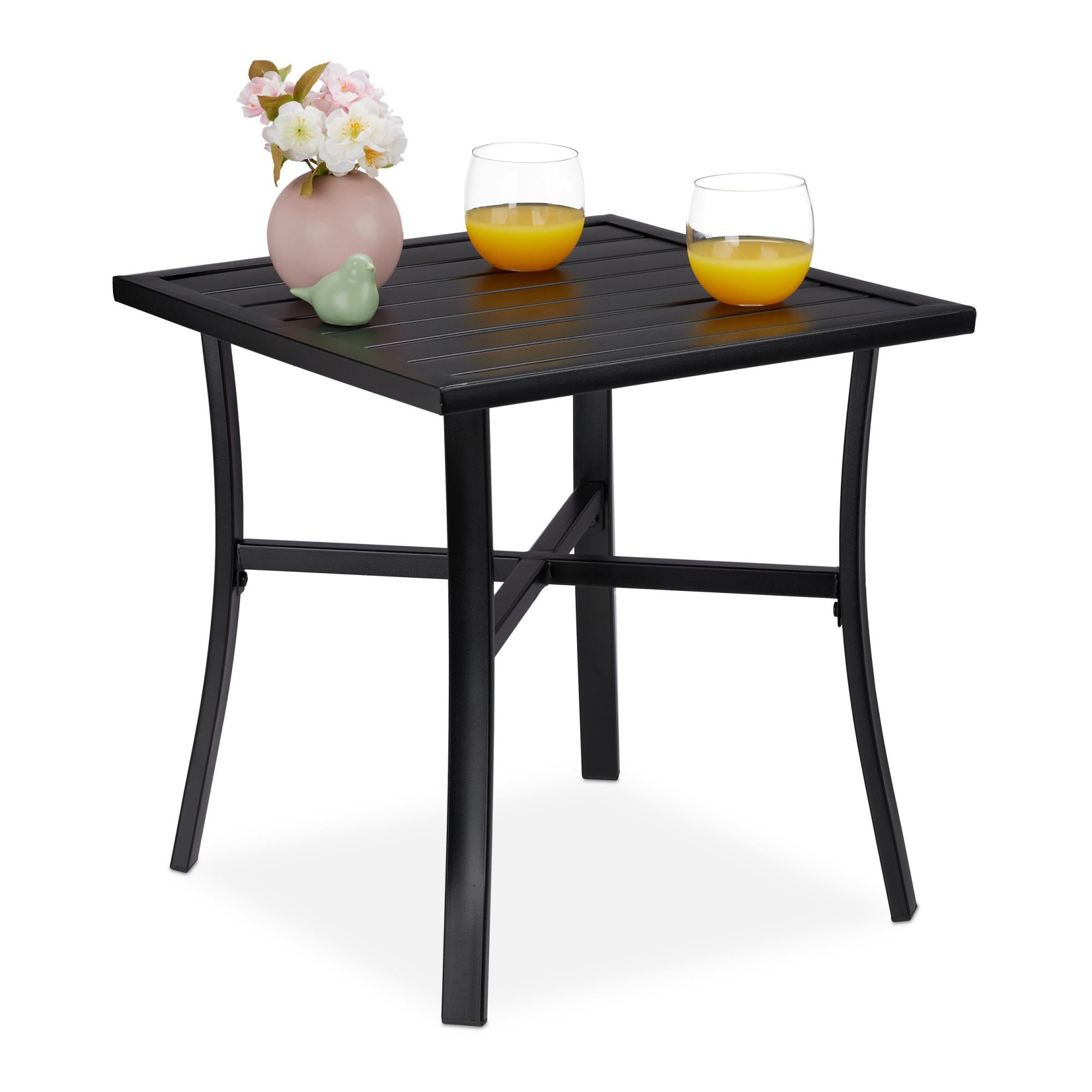Table de jardin en métal anthracite 4 places Amélia | Maisons du Monde