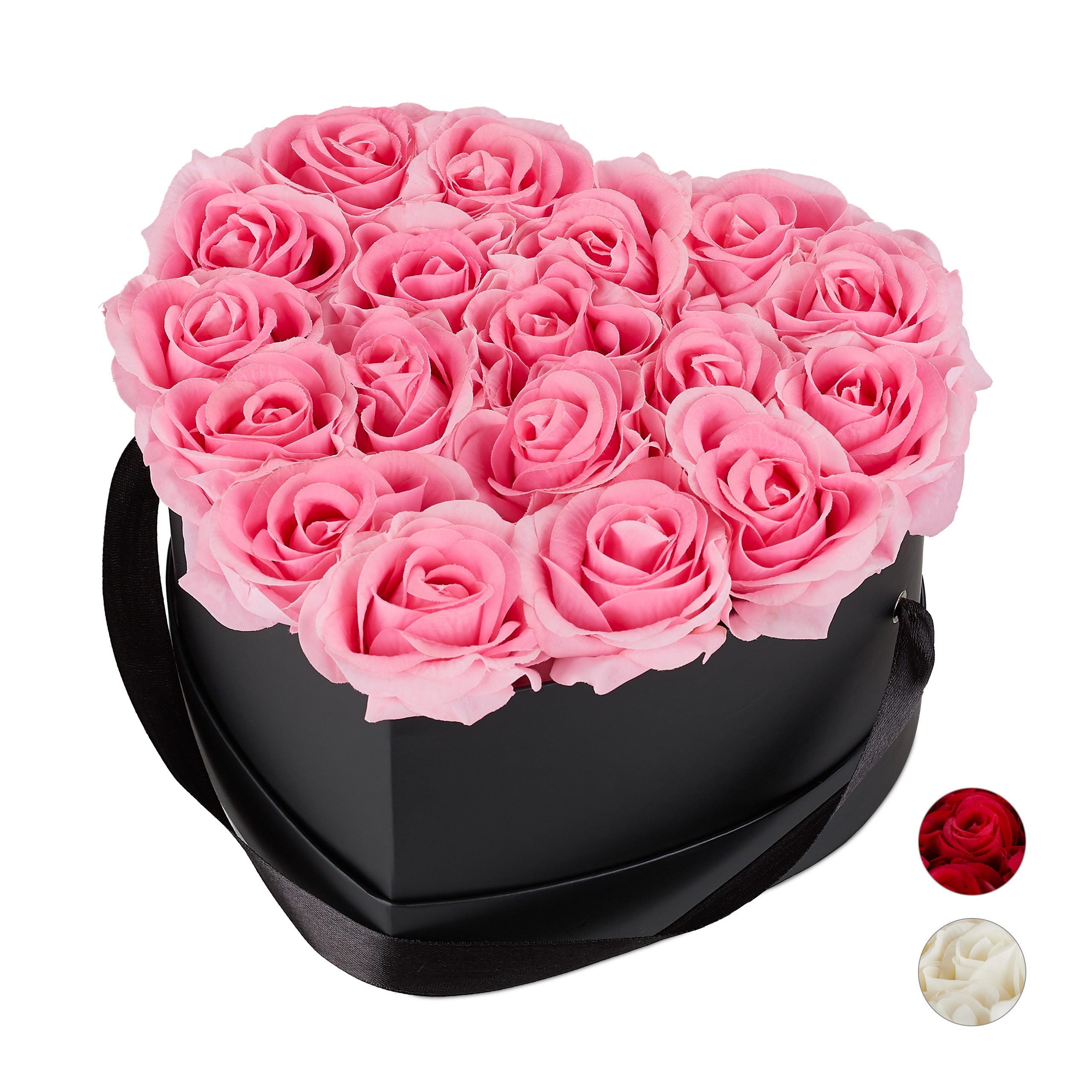 scatola di rose a forma di cuore