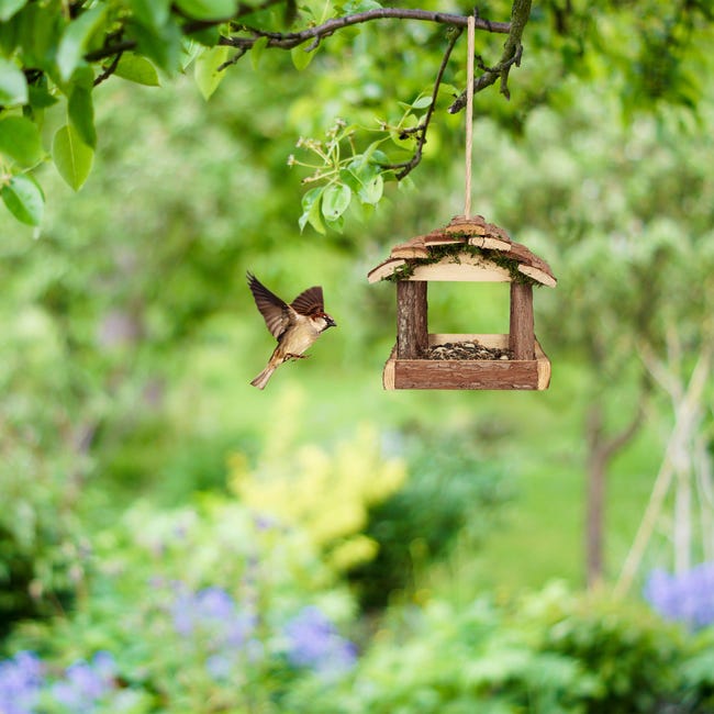 Trixie mangeoire pour oiseaux suspendue écorce bois nature 25x25x25 cm