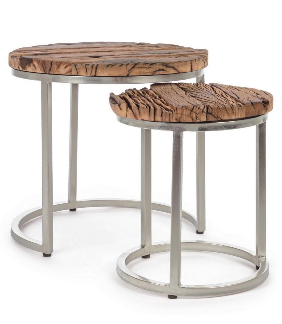 Set de 2 tables basses modernes bois et métal Rafter Leroy Merlin