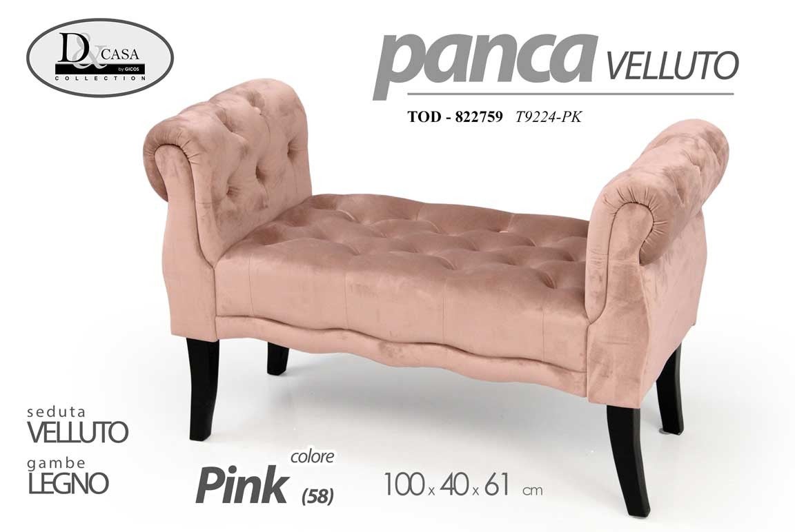 Panca in velluto con gambe in legno Varveg - Best Pet&House