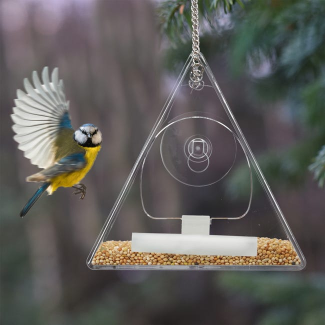 Mangeoire pour Oiseaux de Fenêtre Acrylique Transparent Bird