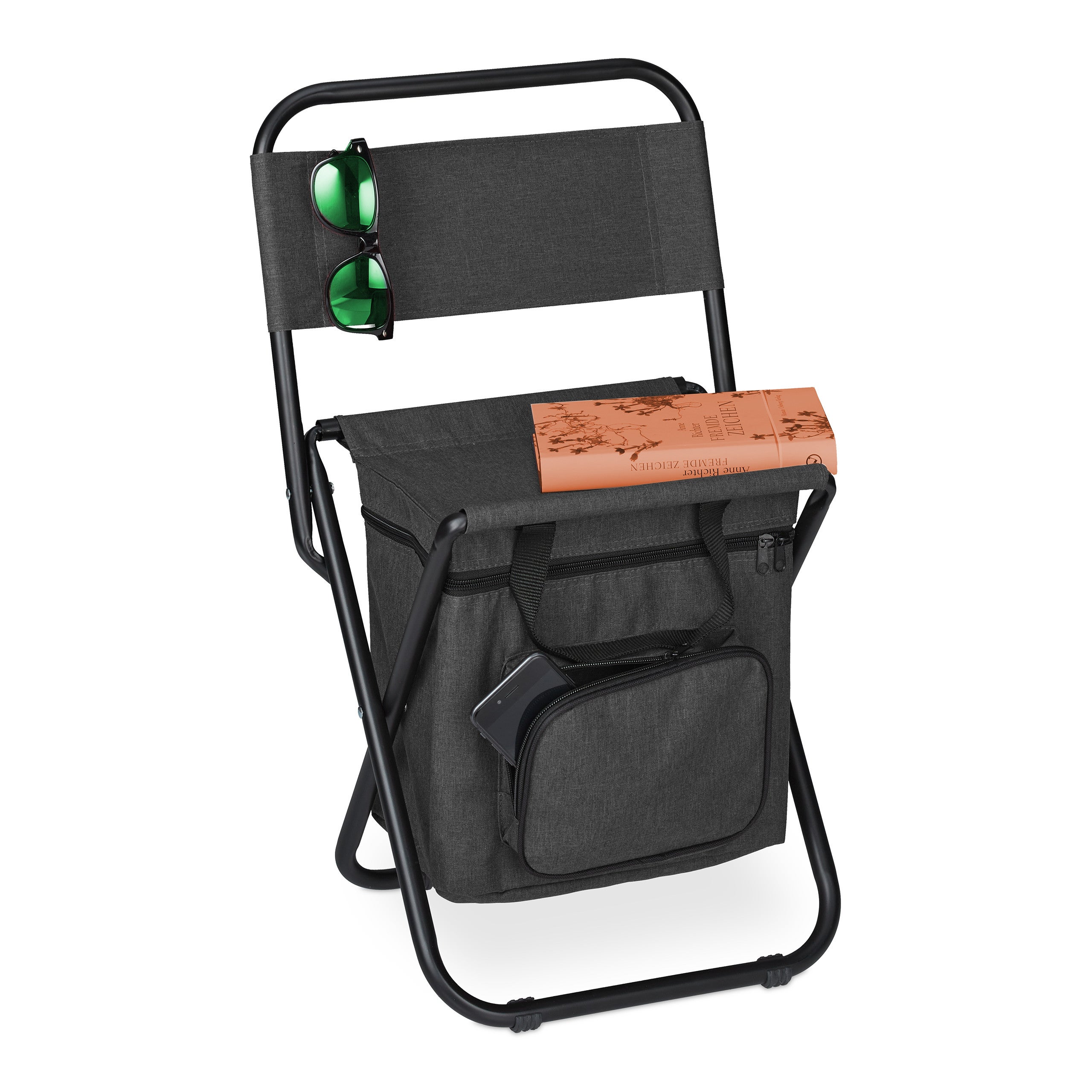 AUTUUCKEE per adulti con tasca in rete argento Sgabello da campeggio portatile portatile escursionismo capacità 99,8 kg giardinaggio pieghevole 