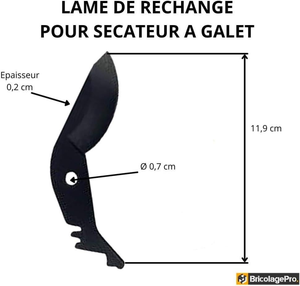 DURAN - Lame pour Sécateur - Boulon - Ressort - Protège-Enclume en Plastique PP - Une Clef BTR - Sécateur de Jardin à Galet - 2