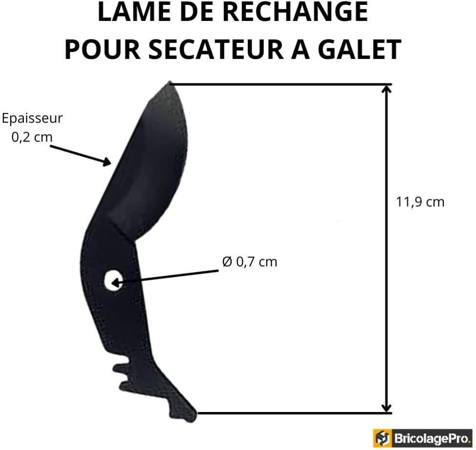 DURAN - Lame pour Sécateur - Boulon - Ressort - Protège-Enclume en Plastique PP - Une Clef BTR - Sécateur de Jardin à Galet - 7