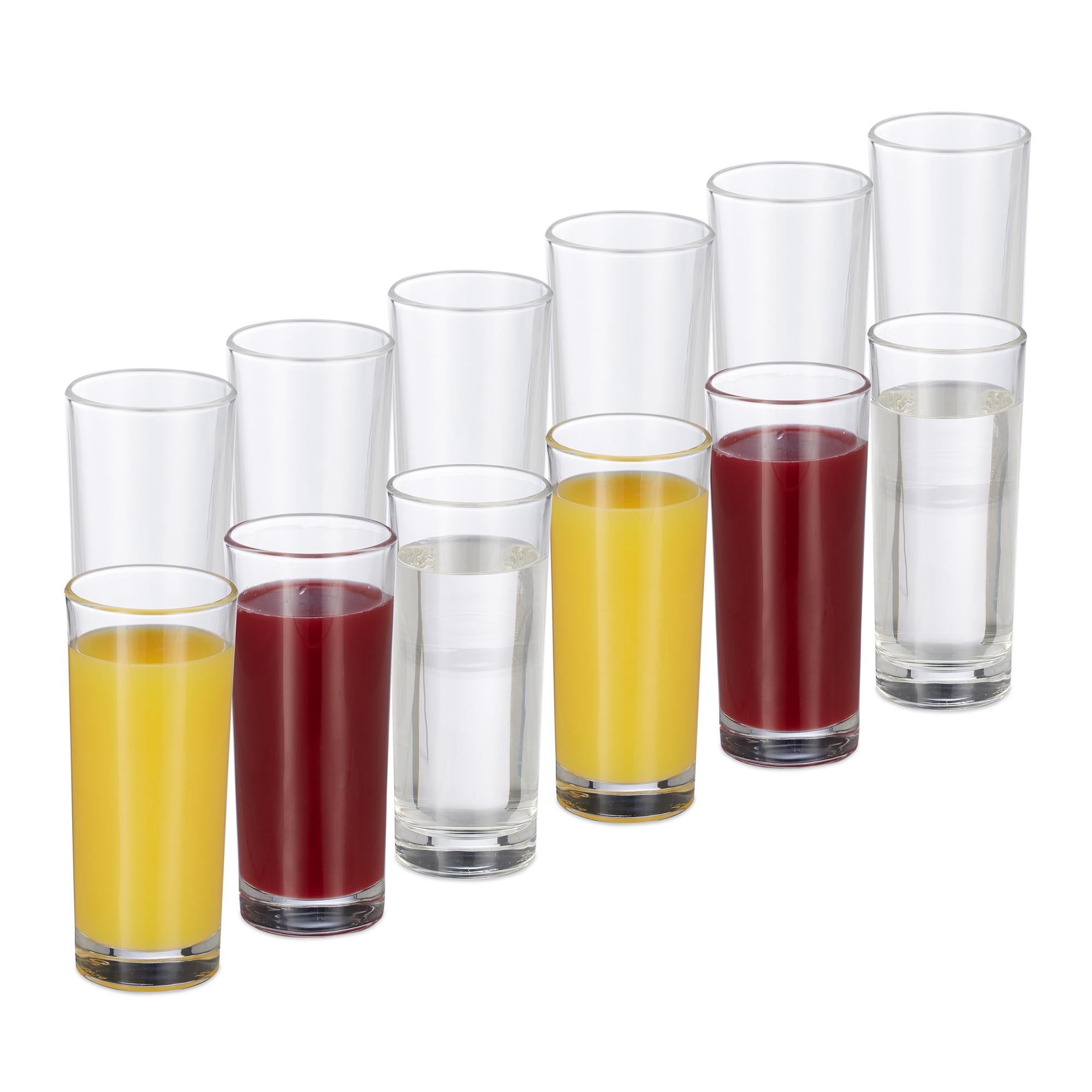 Set 12 Bicchieri In Cristallo Relaxdays 300 Ml – Trasparenti, Rotondi, Lavabili In Lavastoviglie, Per Acqua E Succhi