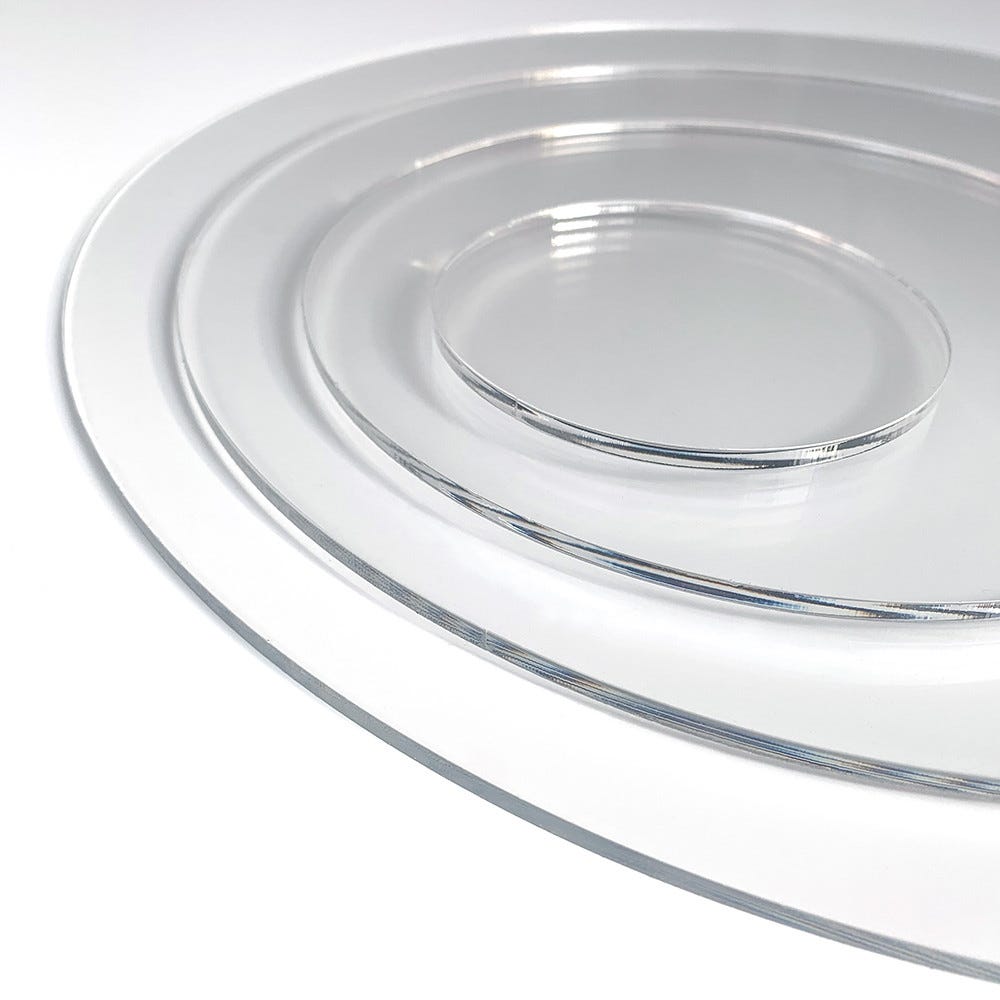 Plaque Plexigglas ronde avec choix de l'épaisseur 5 cm (50 mm