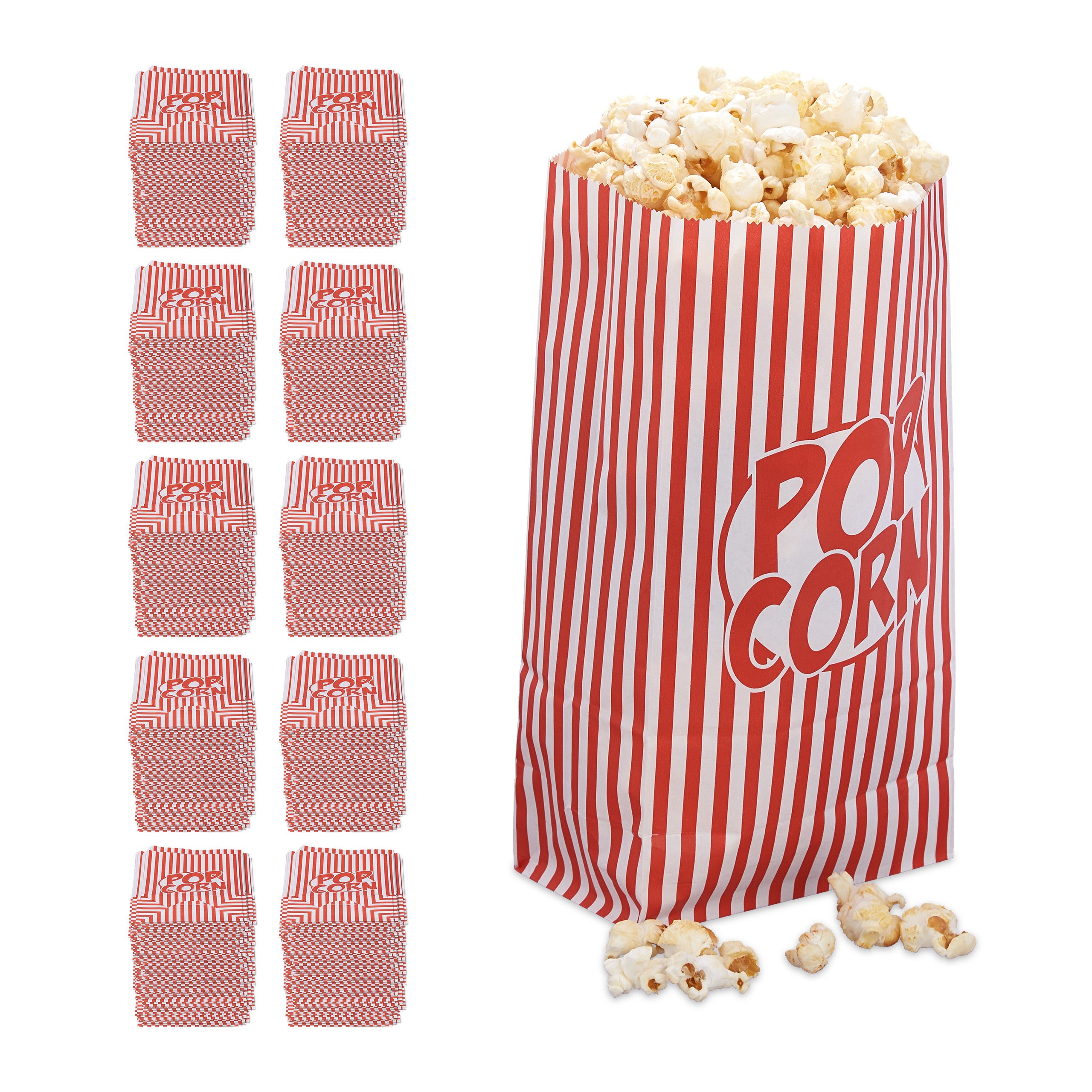 1440x Sacchetti Pop Corn, Set Buste per Popcorn in Carta, Contenitore Box  Porta Caramelle, Rosso-Bianco