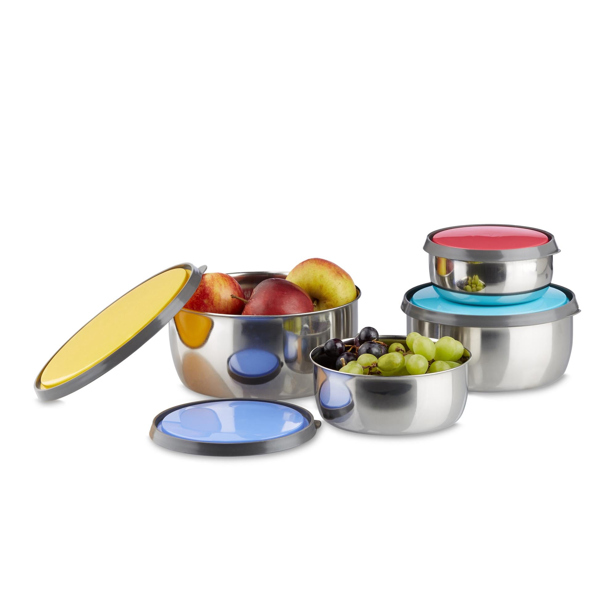Set 4 Ciotole KitchenAid Rosse Con Coperchio | Per Preparare E Conservare Cibo
