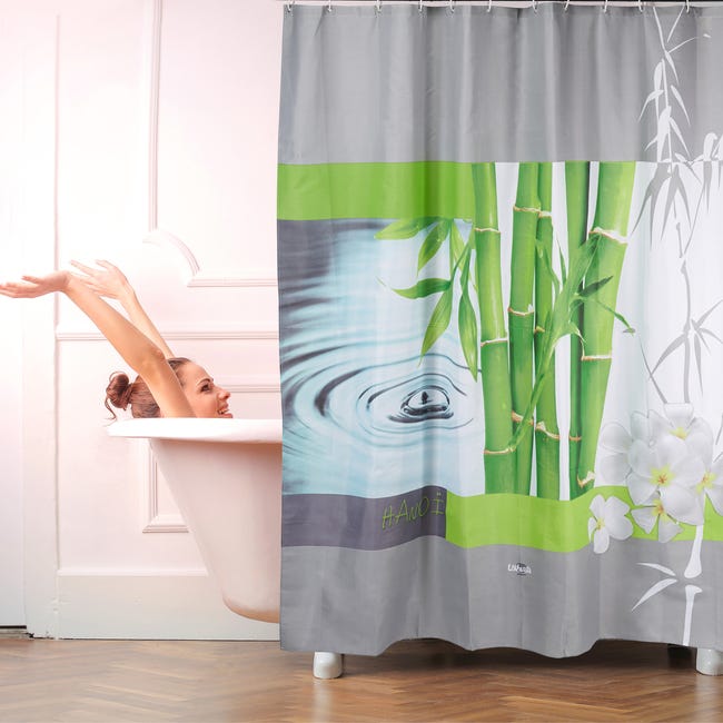 Tenda per doccia vasca da bagno impermeabile PEVA con ganci 240 x 200 cm