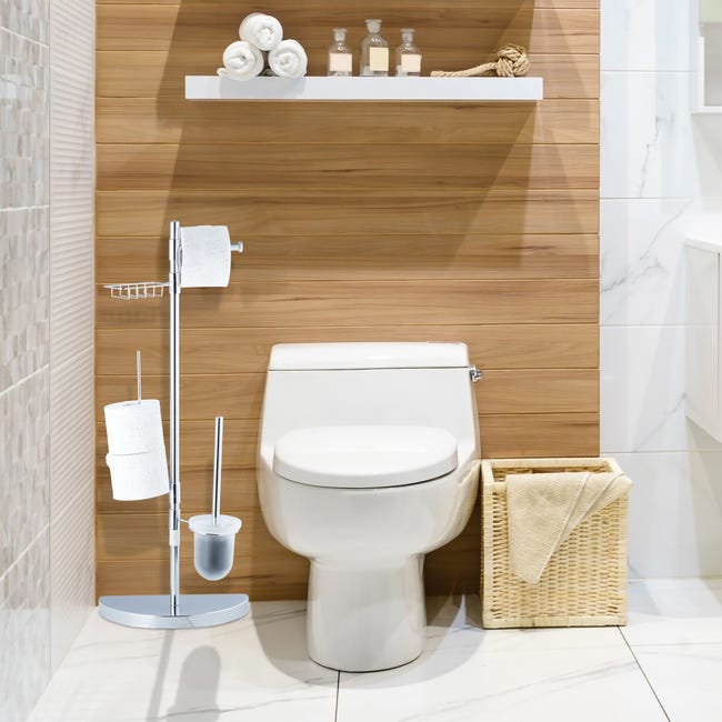 Relaxdays accessoire WC universel, brosse WC et dérouleur papier
