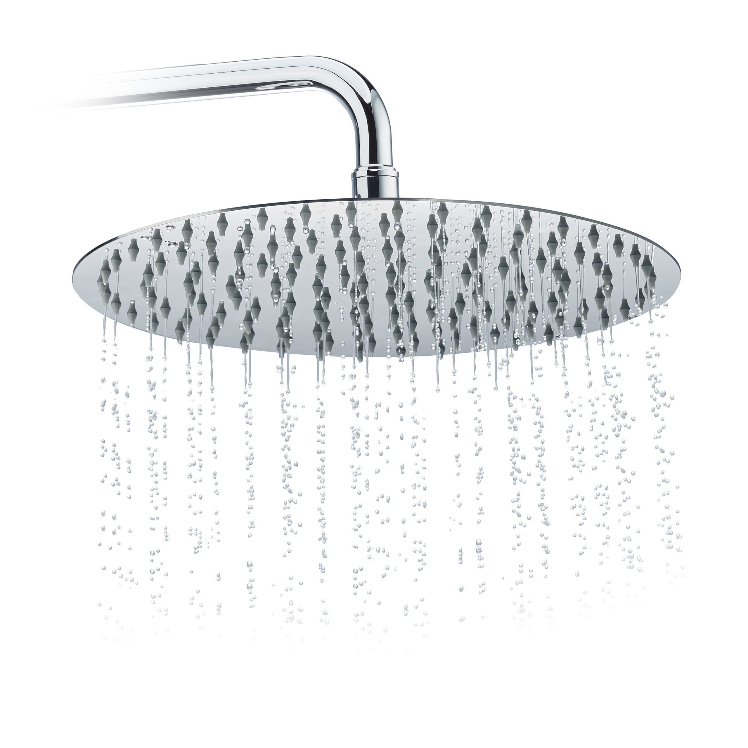 Relaxdays Soffione doccia tondo telefono doccia a pioggia 300 mm acciaio  inox specchio lucido 1/2” argento
