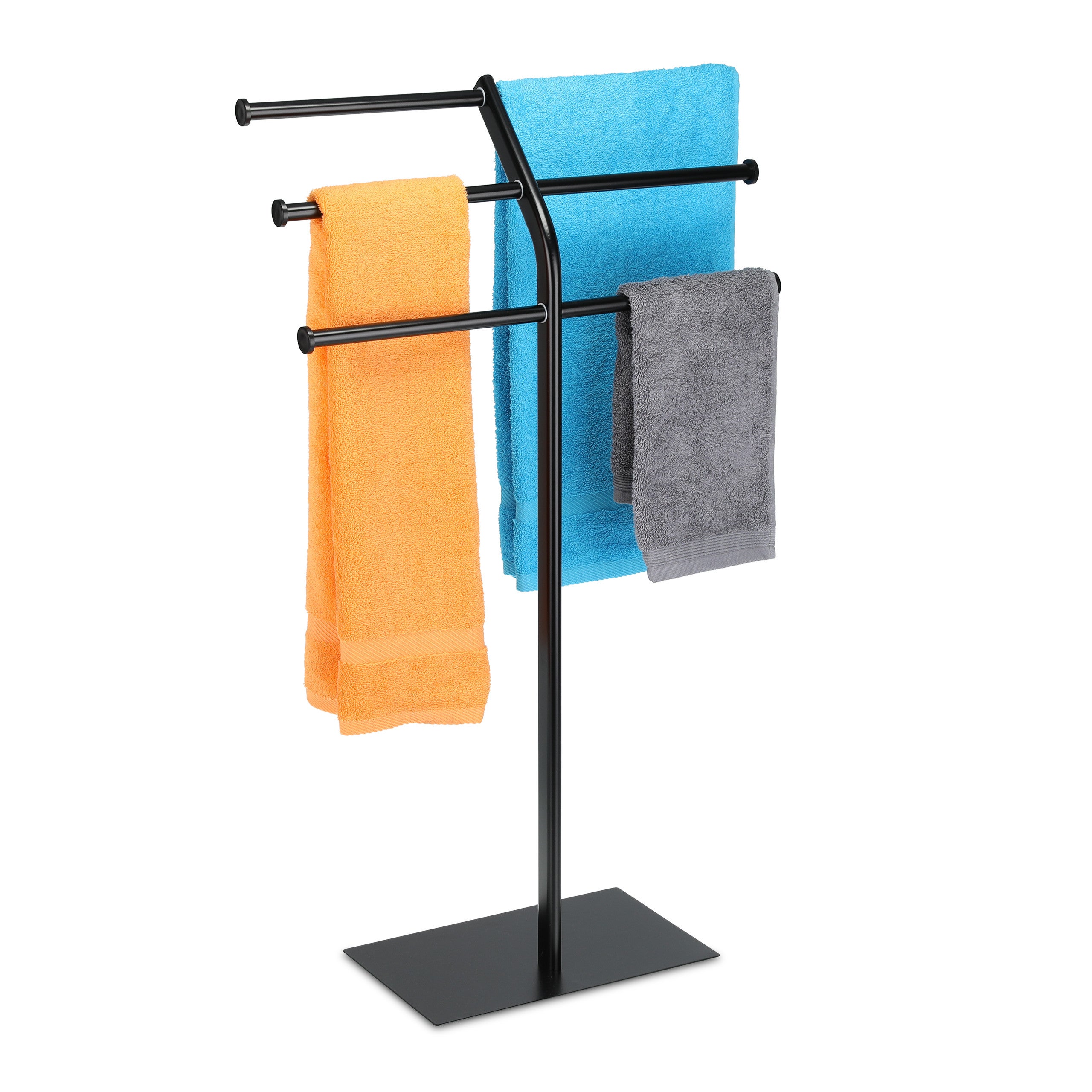 Support porte-serviette sur pied 3 barres mobile acier jaune - RETIF