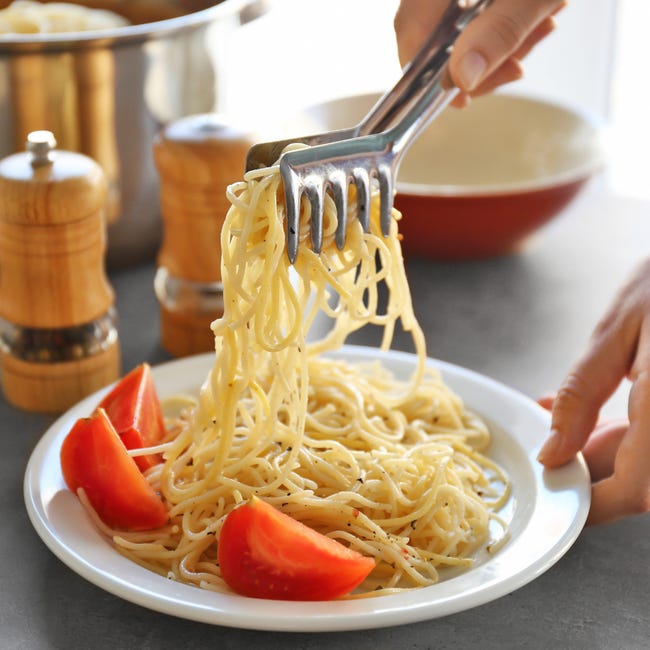 Relaxdays Pinze da Cucina in Acciaio, Servire Spaghetti & Insalata, per  Buffet, Lavabile in Lavastoviglie, 20 cm,argento