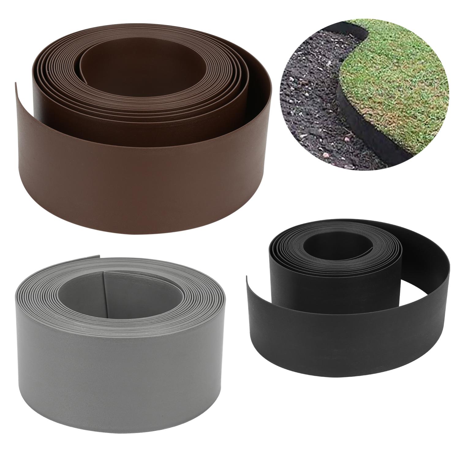 Aufun Bordo per prato flessibile in plastica 12M,bordo per aiuola, bordo per falciatura, pietra per bordo con 50 ancoraggi a terra, pietre per bordo del prato molto facili da lavorare (78 mm