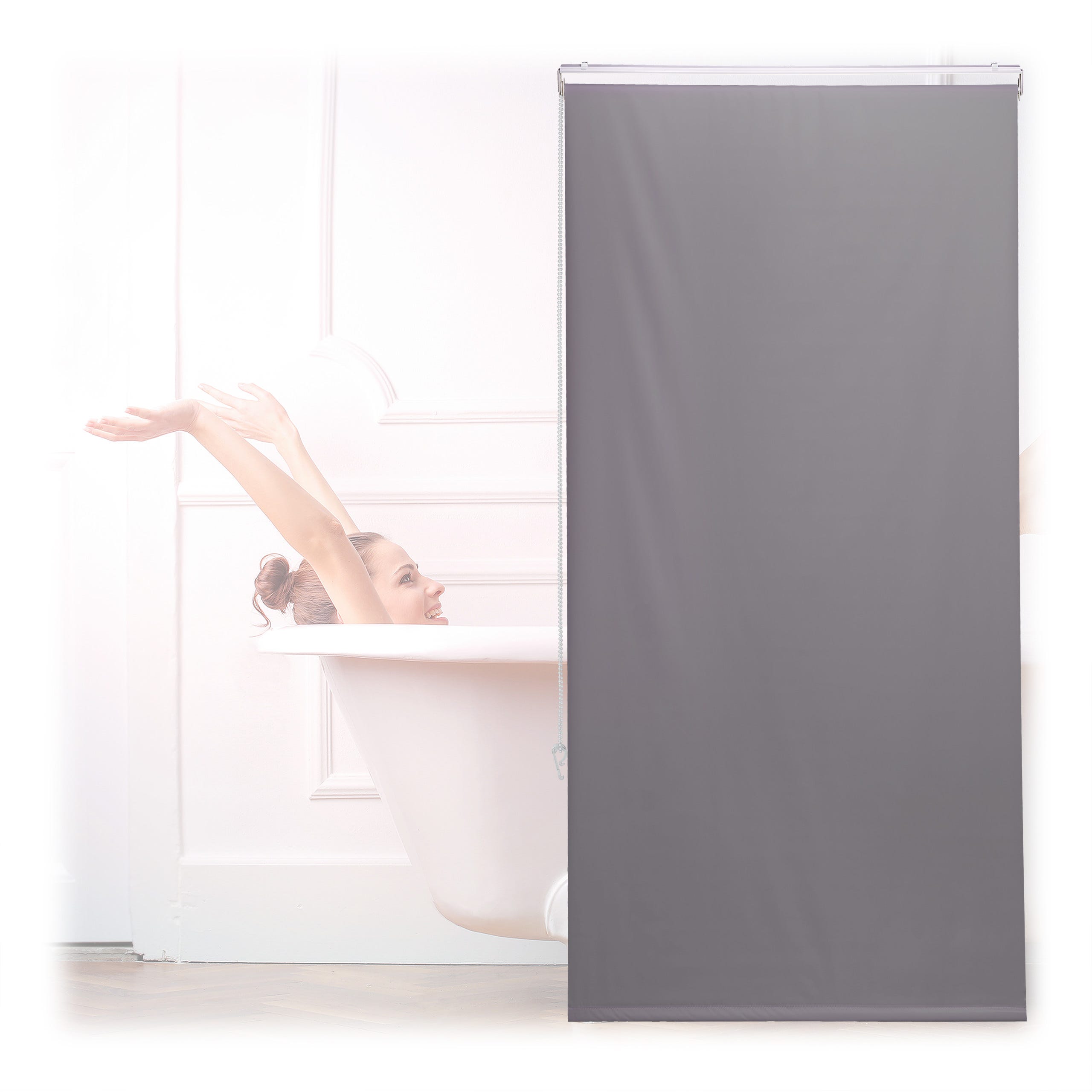 Relaxdays Store de baignoire, 80x240 cm, rideau de douche hydrofuge,  plafond & fenêtre, pare-bain, salle