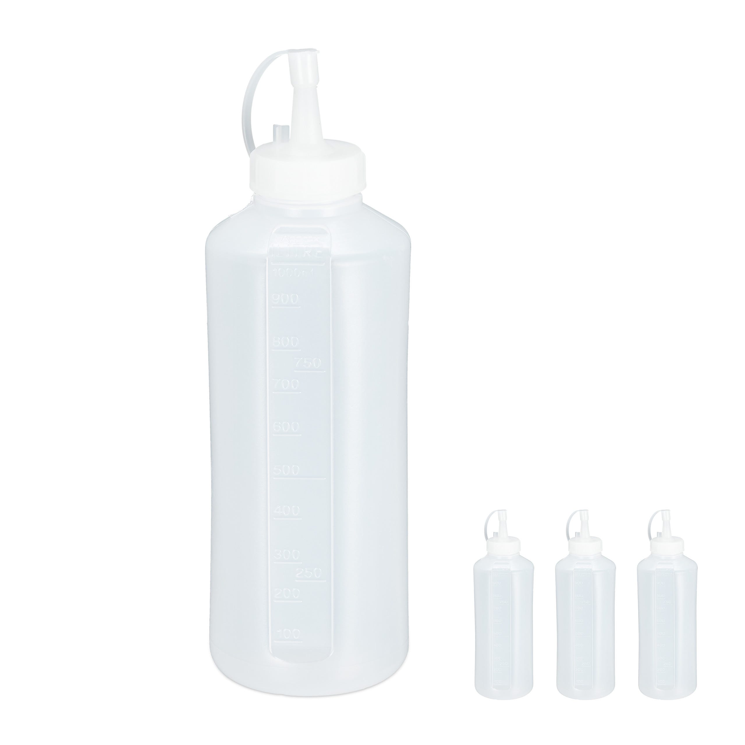 Flacone Dosatore Biberon Cucina Bottiglia Squeeze Di Plastica 240Ml/500Ml  6Pz Co