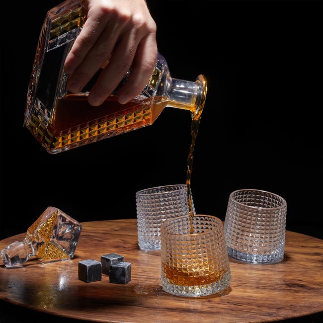 Relaxdays,Set da 12 Bicchieri da Whisky, Capacità da 150 ml, 3 Design  Differenti, Tumbler, HxD: 7,5x8 cm, Trasparente
