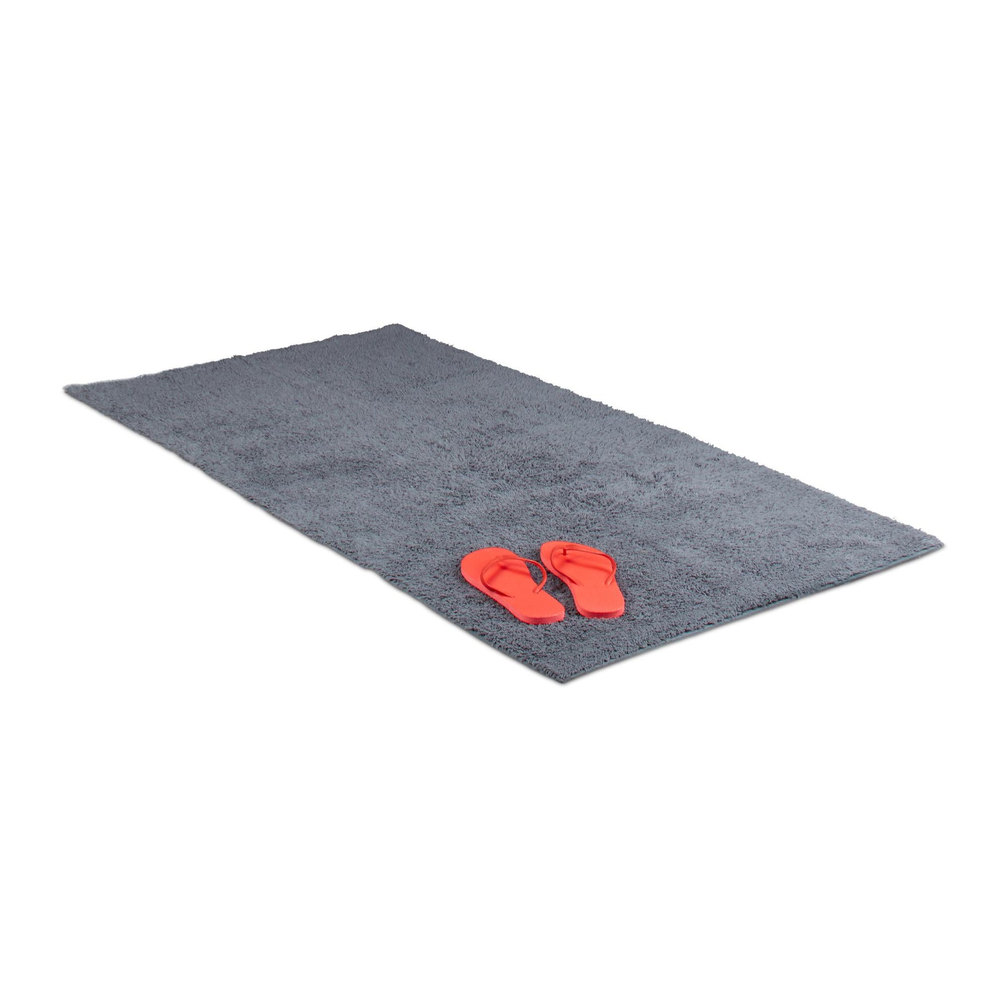 Tappeto Da Bagno 50x80 Cm Grigio - Morbido E Assorbente In Poliestere, Lavabile In Lavatrice, Antiscivolo Per Doccia, Vasca, Soggiorno E Cucina