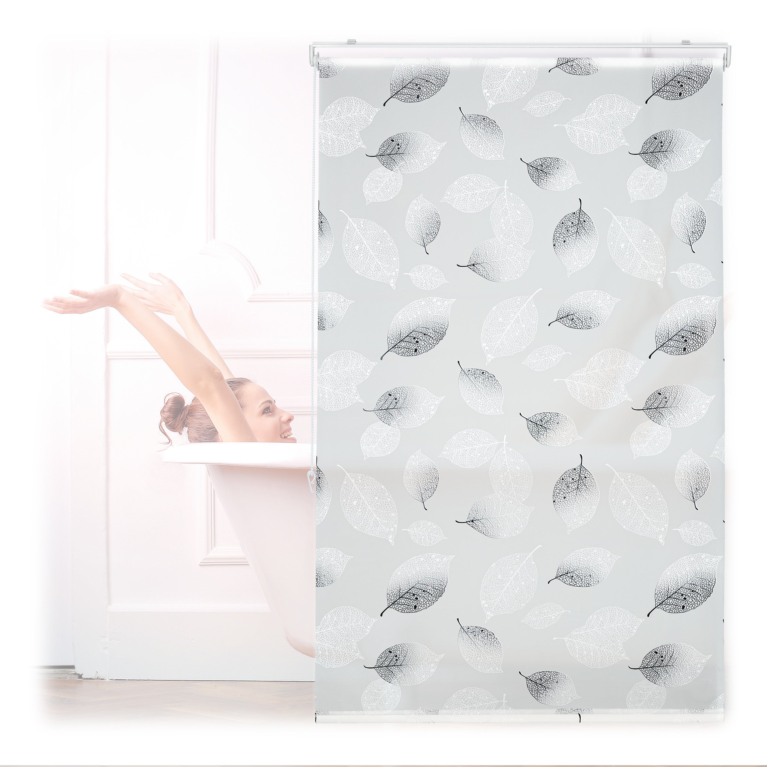 Relaxdays Store de baignoire, 60 x 240 cm, rideau de douche avec chaine,  montage flexible, salle de bain, coloré