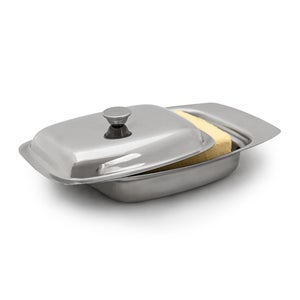 Beurrier En Acier Inoxydable Weis 14257 - Pour 1/2 Livre (250g) De Beurre, Dimensions 15x9.4x4.2 Cm, Incassable