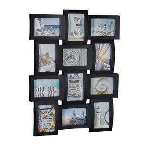 Cornice multipla porta foto da parete con corde e mollette 52 x 42 cm 
