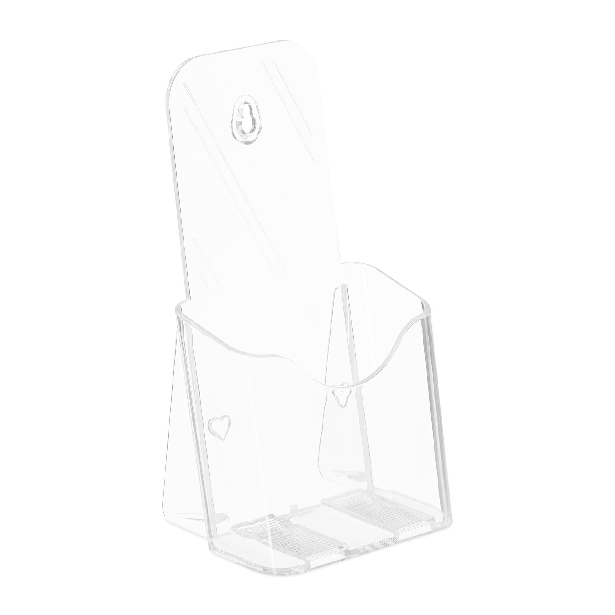 Portadepliant Da Muro O Tavolo In Acrilico Trasparente - Set Da 2 Per Brochure ISO