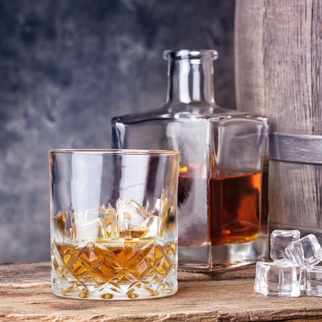 Relaxdays Bicchieri da Whisky Set da 4, 250 ml, in Cristallo