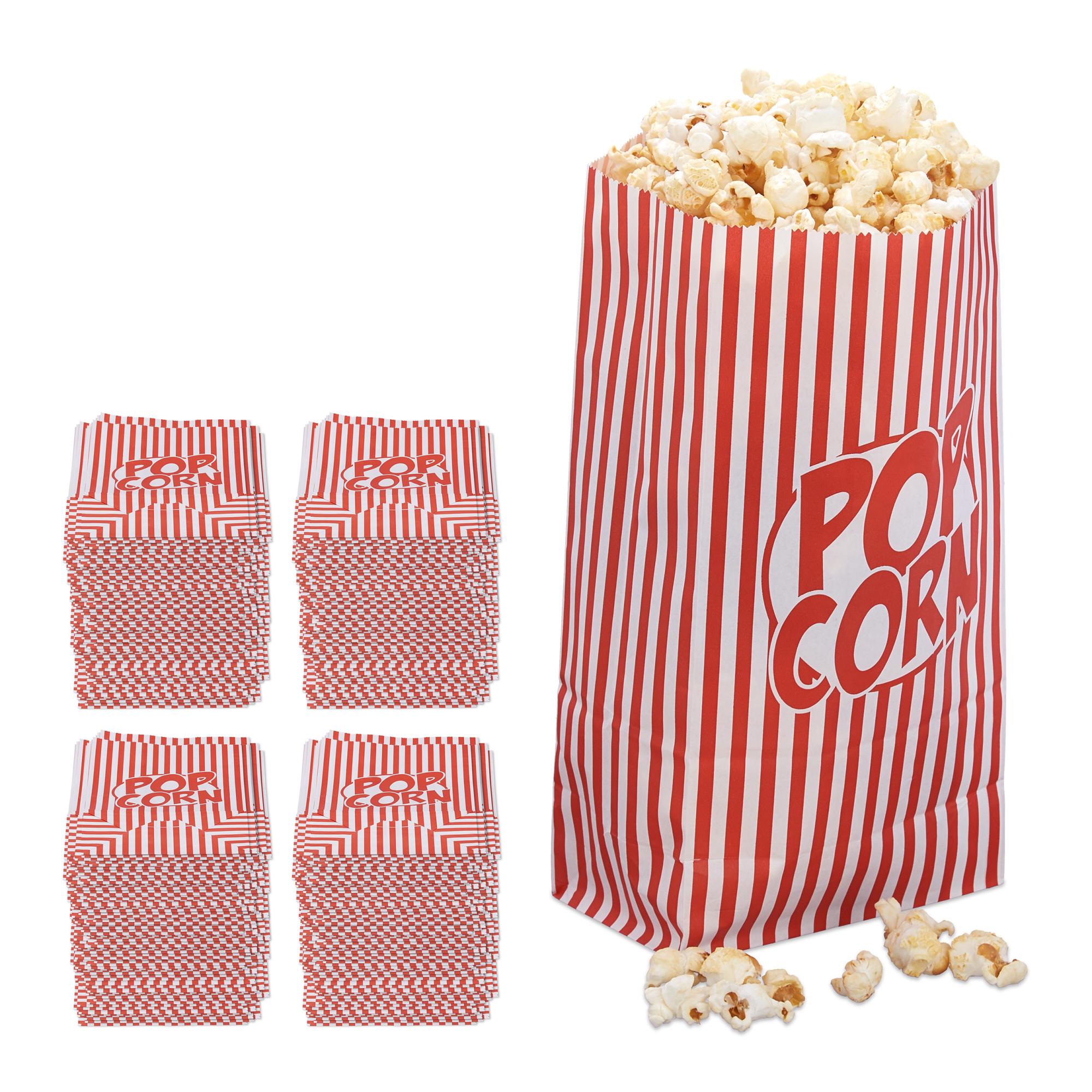 576x Sacchetti Pop Corn, Set da 288 Buste per Popcorn in Carta, Contenitore  Box Porta Caramelle, Rosso-Bianco