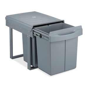 Eleganca poubelle 2x30L - poubelle extractible - poubelle encastrable 60L -  gris 