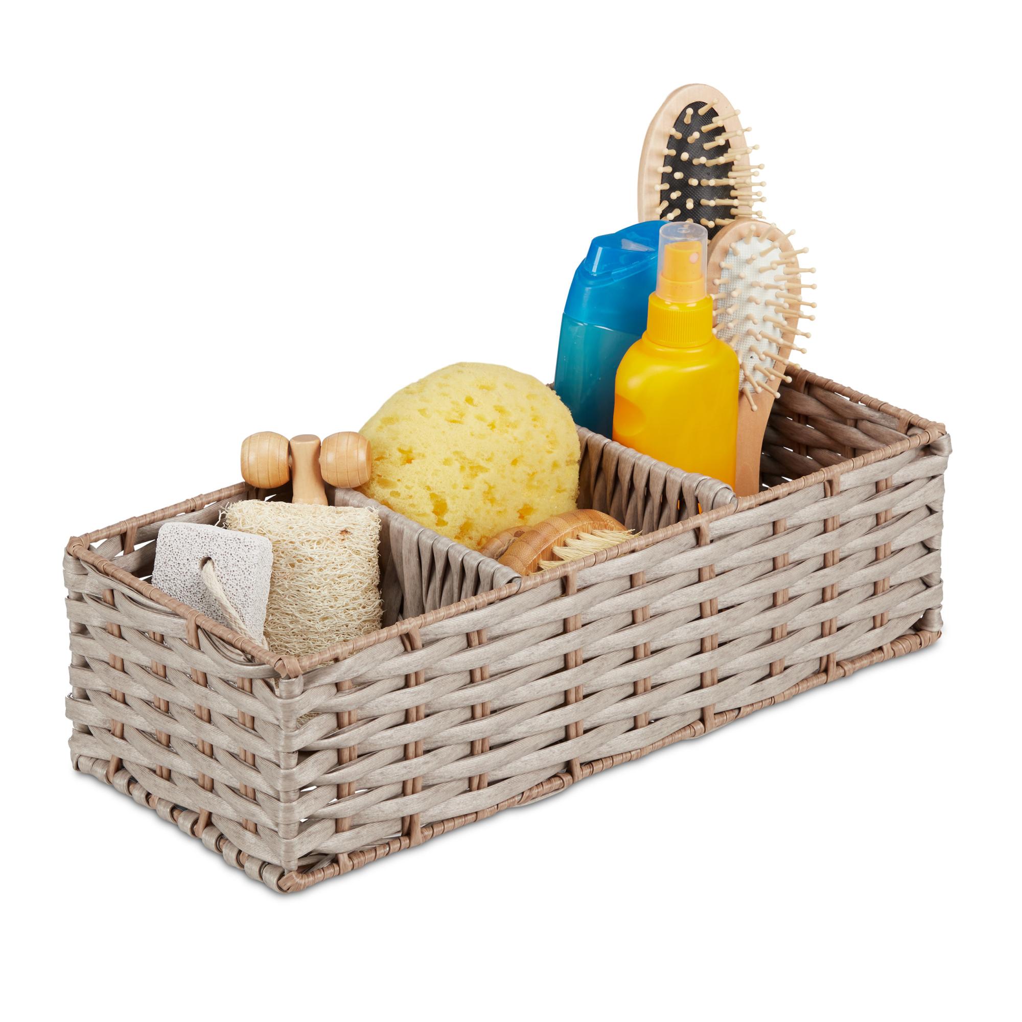 Panier De Rangement Tressé Relaxdays - Brun - 30x36x23 Cm - Pour Salle De Bain Ou Salon