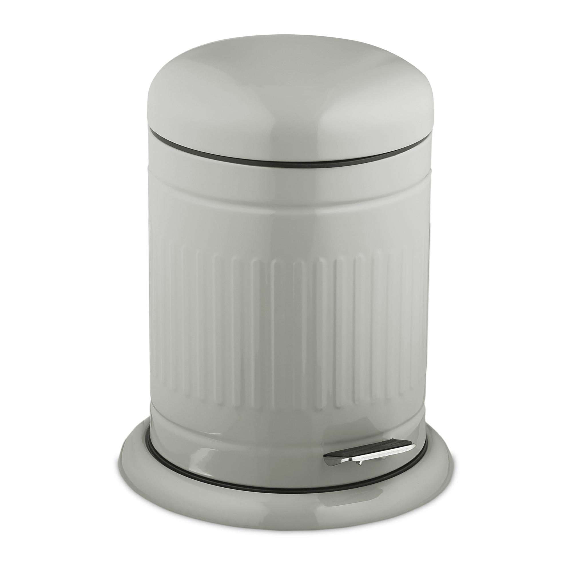 Relaxdays Poubelle de salle de bain, 3 l, rabattage automatique, seau intérieur amovible, rétro