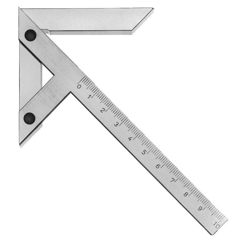 Equerre à centrer de précision en acier au carbone finition chrome satiné 150x130 mm MIB MIB HZ150130