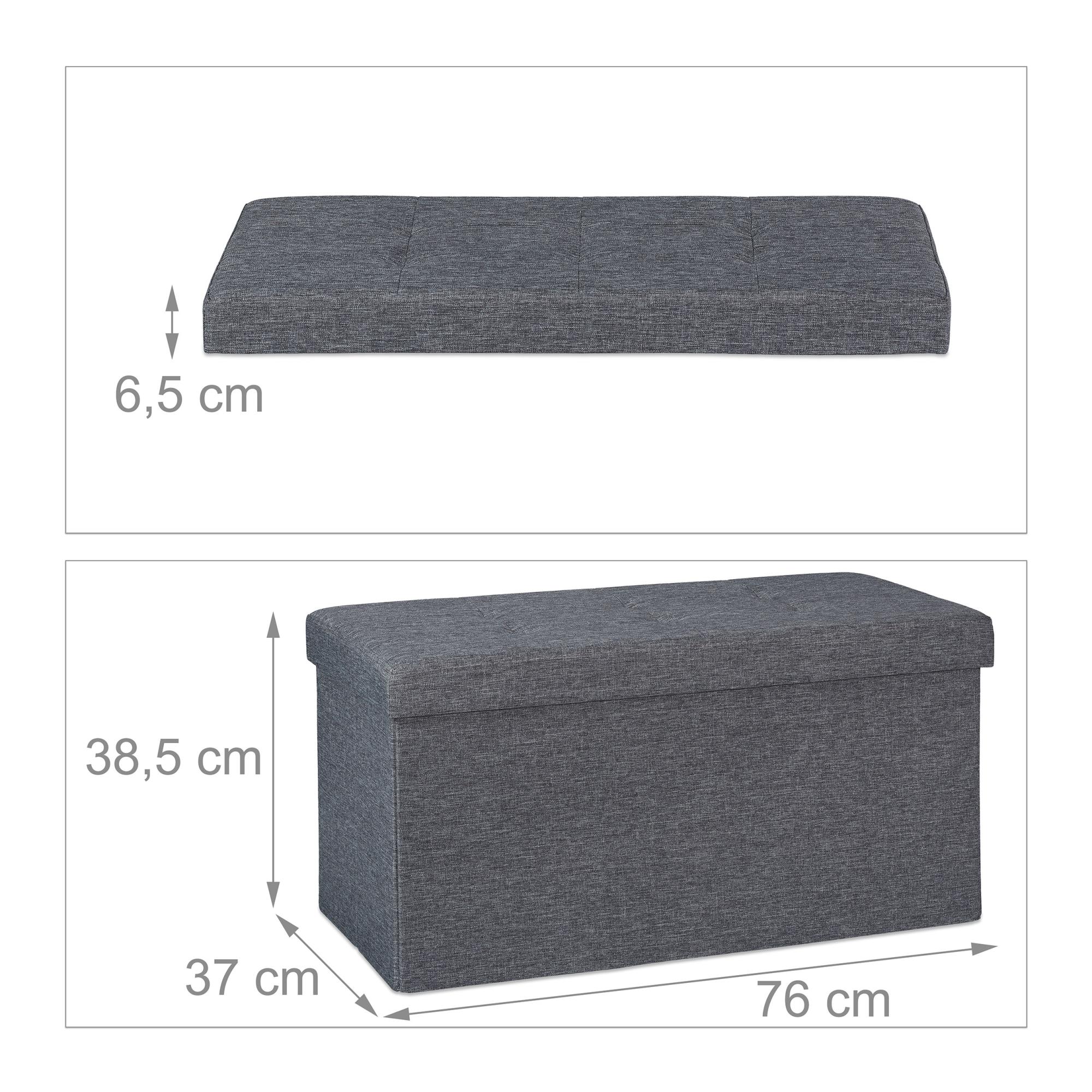 Baule Da Interno Relaxdays Cassapanca, Panca Contenitore Con Seduta Ibottita, 80 L Panchetta Portaoggetti Relaxdays