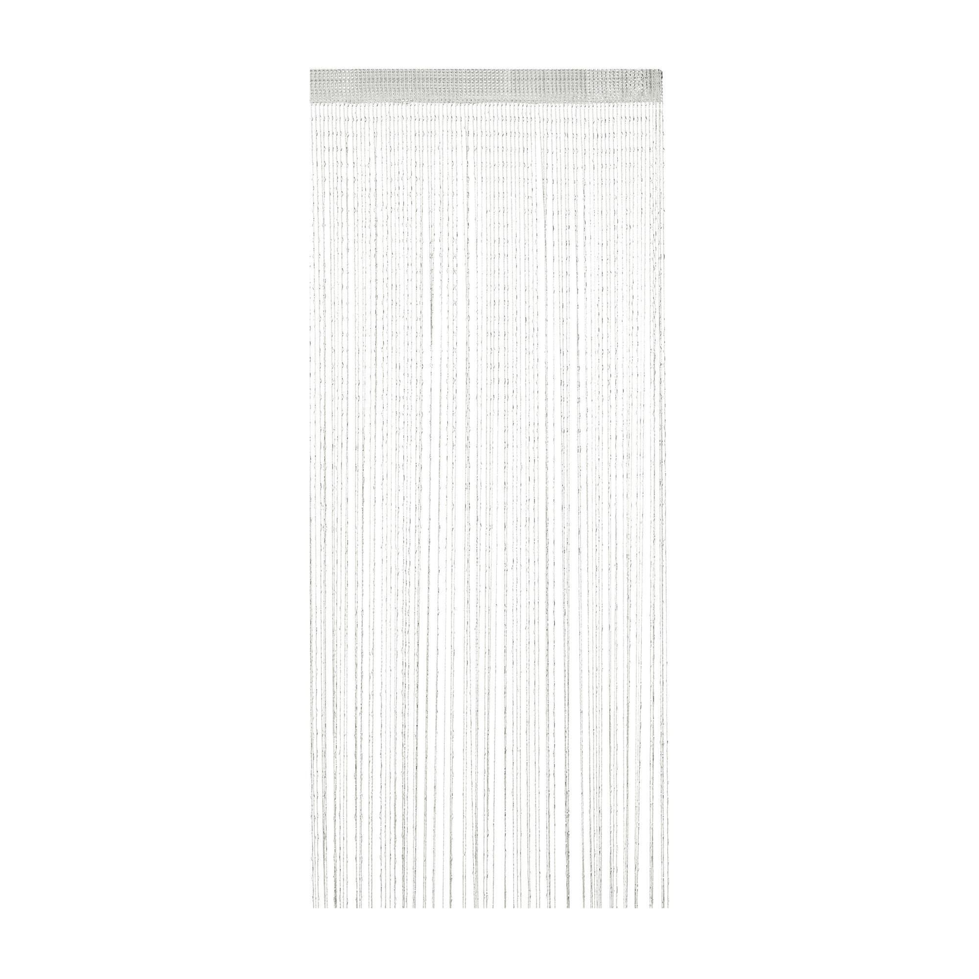 Relaxdays Tenda A Fili, Accorciabile, Con Passante, Per Porte E Finestre Tendina A Frange Hlp 90x245 Cm Nero 84668668